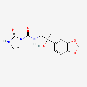 molecular formula C14H17N3O5 B2566773 N-(2-(benzo[d][1,3]dioxol-5-yl)-2-hydroxypropyl)-2-oxoimidazolidine-1-carboxamide CAS No. 1798523-12-2