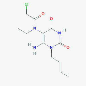 molecular formula C12H19ClN4O3 B2566778 N-(6-amino-1-butyl-2,4-dioxo-1,2,3,4-tetrahydropyrimidin-5-yl)-2-chloro-N-ethylacetamide CAS No. 923131-57-1