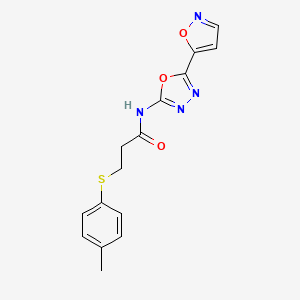 molecular formula C15H14N4O3S B2566788 N-(5-(isoxazol-5-yl)-1,3,4-oxadiazol-2-yl)-3-(p-tolylthio)propanamide CAS No. 952874-09-8