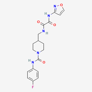 molecular formula C18H20FN5O4 B2566819 N'-({1-[(4-fluorophenyl)carbamoyl]piperidin-4-yl}methyl)-N-(1,2-oxazol-3-yl)ethanediamide CAS No. 1235317-18-6