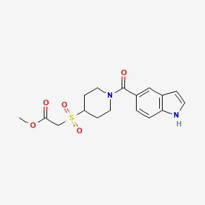 molecular formula C17H20N2O5S B2566845 methyl 2-((1-(1H-indole-5-carbonyl)piperidin-4-yl)sulfonyl)acetate CAS No. 2177365-81-8