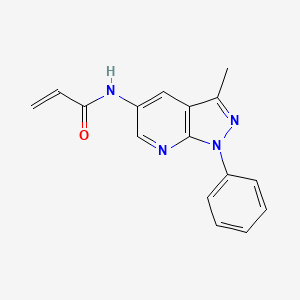 molecular formula C16H14N4O B2566847 N-(3-Methyl-1-phenylpyrazolo[3,4-b]pyridin-5-yl)prop-2-enamide CAS No. 2361655-73-2