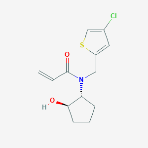 molecular formula C13H16ClNO2S B2566873 N-[(4-Chlorothiophen-2-yl)methyl]-N-[(1R,2R)-2-hydroxycyclopentyl]prop-2-enamide CAS No. 2411181-03-6