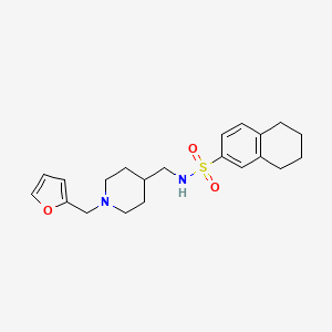 molecular formula C21H28N2O3S B2566906 N-((1-(furan-2-ylmethyl)piperidin-4-yl)methyl)-5,6,7,8-tetrahydronaphthalene-2-sulfonamide CAS No. 953204-44-9