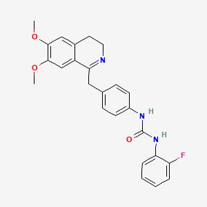 1-[4-[(6,7-Dimethoxy-3,4-dihydroisoquinolin-1-yl)methyl]phenyl]-3-(2-fluorophenyl)urea