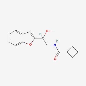 molecular formula C16H19NO3 B2566946 N-[2-(1-benzofuran-2-yl)-2-methoxyethyl]cyclobutanecarboxamide CAS No. 2034420-63-6