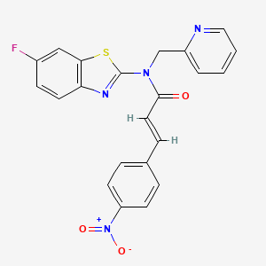(E)-N-(6-fluorobenzo[d]thiazol-2-yl)-3-(4-nitrophenyl)-N-(pyridin-2-ylmethyl)acrylamide