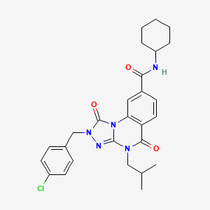 2-(4-chlorobenzyl)-N-cyclohexyl-4-isobutyl-1,5-dioxo-1,2,4,5-tetrahydro-[1,2,4]triazolo[4,3-a]quinazoline-8-carboxamide