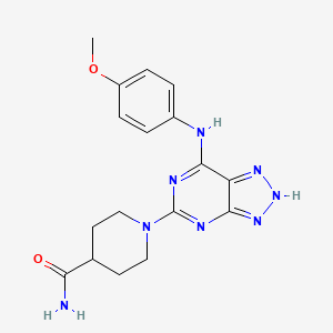 1-(7-((4-methoxyphenyl)amino)-3H-[1,2,3]triazolo[4,5-d]pyrimidin-5-yl)piperidine-4-carboxamide