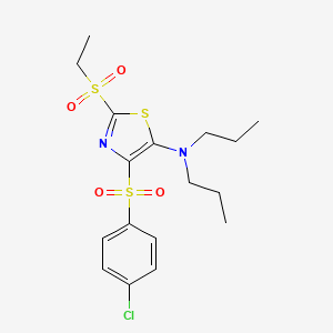 4-((4-chlorophenyl)sulfonyl)-2-(ethylsulfonyl)-N,N-dipropylthiazol-5-amine