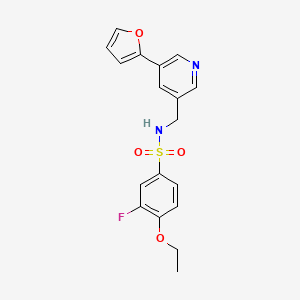 4-ethoxy-3-fluoro-N-((5-(furan-2-yl)pyridin-3-yl)methyl)benzenesulfonamide