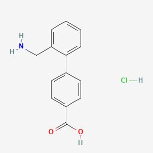 4-[2-(Aminomethyl)phenyl]benzoic acid;hydrochloride