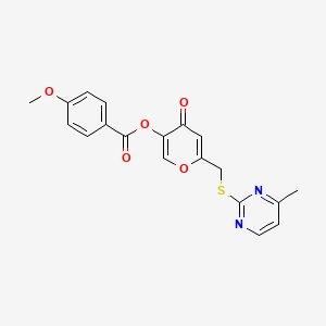 [6-[(4-Methylpyrimidin-2-yl)sulfanylmethyl]-4-oxopyran-3-yl] 4-methoxybenzoate