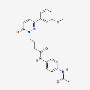molecular formula C23H24N4O4 B2567023 N-(4-acetamidophenyl)-4-(3-(3-methoxyphenyl)-6-oxopyridazin-1(6H)-yl)butanamide CAS No. 952990-34-0