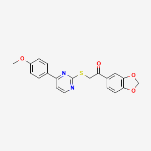 1-(1,3-Benzodioxol-5-yl)-2-{[4-(4-methoxyphenyl)pyrimidin-2-yl]sulfanyl}ethanone