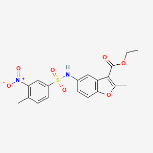 B2567025 Ethyl 2-methyl-5-[(4-methyl-3-nitrophenyl)sulfonylamino]-1-benzofuran-3-carboxylate CAS No. 518330-64-8
