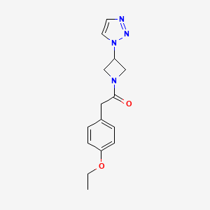 molecular formula C15H18N4O2 B2567026 1-(3-(1H-1,2,3-triazol-1-yl)azetidin-1-yl)-2-(4-ethoxyphenyl)ethanone CAS No. 2034430-12-9