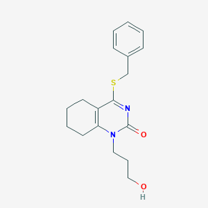 molecular formula C18H22N2O2S B2567028 4-(benzylthio)-1-(3-hydroxypropyl)-5,6,7,8-tetrahydroquinazolin-2(1H)-one CAS No. 899973-97-8