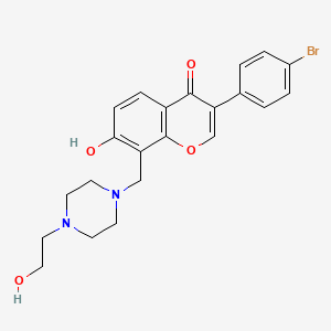 molecular formula C22H23BrN2O4 B2567035 3-(4-Bromophenyl)-7-hydroxy-8-[[4-(2-hydroxyethyl)piperazin-1-yl]methyl]chromen-4-one CAS No. 844854-85-9