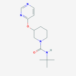 molecular formula C14H22N4O2 B2567038 N-(tert-butyl)-3-(pyrimidin-4-yloxy)piperidine-1-carboxamide CAS No. 2034524-20-2