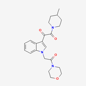 molecular formula C22H27N3O4 B2567040 1-(4-Methylpiperidin-1-yl)-2-[1-(2-morpholin-4-yl-2-oxoethyl)indol-3-yl]ethane-1,2-dione CAS No. 872855-16-8