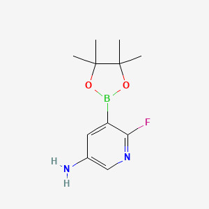molecular formula C11H16BFN2O2 B2567043 5-Amino-2-fluoropyridine-3-boronic acid pinacol ester CAS No. 2377610-86-9
