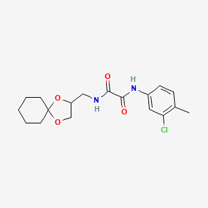 molecular formula C18H23ClN2O4 B2567066 N'-(3-chloro-4-methylphenyl)-N-({1,4-dioxaspiro[4.5]decan-2-yl}methyl)ethanediamide CAS No. 899958-28-2