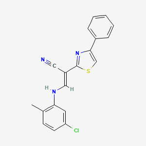 (E)-3-((5-chloro-2-methylphenyl)amino)-2-(4-phenylthiazol-2-yl)acrylonitrile