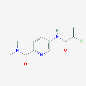 molecular formula C11H14ClN3O2 B2567106 5-(2-Chloropropanoylamino)-N,N-dimethylpyridine-2-carboxamide CAS No. 2411256-08-9