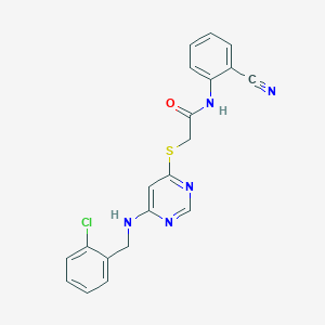2-((6-((2-chlorobenzyl)amino)pyrimidin-4-yl)thio)-N-(2-cyanophenyl)acetamide