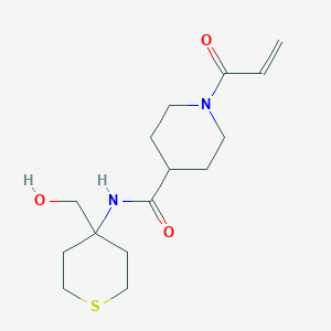 molecular formula C15H24N2O3S B2567129 N-[4-(hydroxymethyl)thian-4-yl]-1-(prop-2-enoyl)piperidine-4-carboxamide CAS No. 2361875-99-0