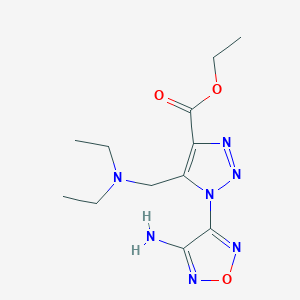 molecular formula C12H19N7O3 B2567144 ethyl 1-(4-amino-1,2,5-oxadiazol-3-yl)-5-[(diethylamino)methyl]-1H-1,2,3-triazole-4-carboxylate CAS No. 311321-80-9