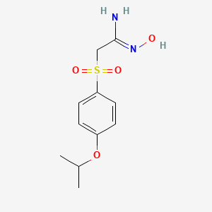 molecular formula C11H16N2O4S B2567151 N-Hydroxy-2-(4-isopropoxy-benzenesulfonyl)-acetamidine CAS No. 886499-43-0