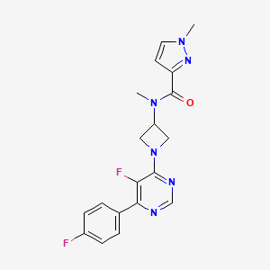 molecular formula C19H18F2N6O B2567164 N-{1-[5-fluoro-6-(4-fluorophenyl)pyrimidin-4-yl]azetidin-3-yl}-N,1-dimethyl-1H-pyrazole-3-carboxamide CAS No. 2380078-30-6