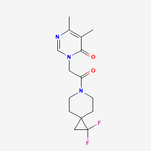molecular formula C15H19F2N3O2 B2567168 3-(2-(1,1-二氟-6-氮杂螺[2.5]辛烷-6-基)-2-氧乙基)-5,6-二甲基嘧啶-4(3H)-酮 CAS No. 2175978-50-2