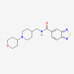 molecular formula C18H24N4O2S B2567176 N-{[1-(oxan-4-yl)piperidin-4-yl]methyl}-2,1,3-benzothiadiazole-5-carboxamide CAS No. 2034588-74-2
