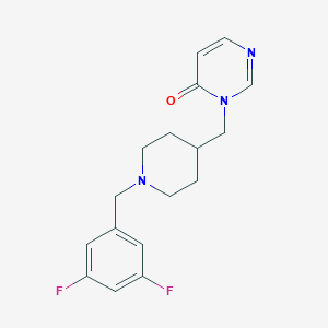 B2567188 3-({1-[(3,5-Difluorophenyl)methyl]piperidin-4-yl}methyl)-3,4-dihydropyrimidin-4-one CAS No. 2175978-84-2