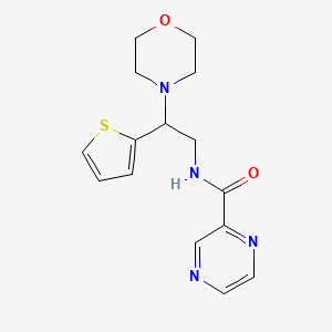 molecular formula C15H18N4O2S B2567226 N-[2-(morpholin-4-yl)-2-(thiophen-2-yl)ethyl]pyrazine-2-carboxamide CAS No. 1042878-29-4