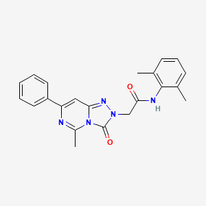 molecular formula C22H21N5O2 B2567262 N-(2,6-dimethylphenyl)-2-{5-methyl-3-oxo-7-phenyl-2H,3H-[1,2,4]triazolo[4,3-c]pyrimidin-2-yl}acetamide CAS No. 1251625-92-9