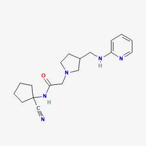 molecular formula C18H25N5O B2567359 N-(1-cyanocyclopentyl)-2-(3-{[(pyridin-2-yl)amino]methyl}pyrrolidin-1-yl)acetamide CAS No. 1788571-29-8