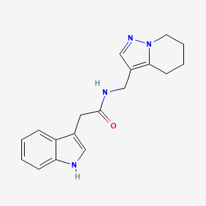 molecular formula C18H20N4O B2567407 2-(1H-indol-3-yl)-N-((4,5,6,7-tetrahydropyrazolo[1,5-a]pyridin-3-yl)methyl)acetamide CAS No. 2034340-60-6