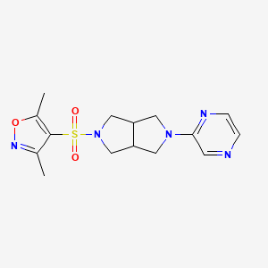 molecular formula C15H19N5O3S B2567425 2-{5-[(3,5-Dimethyl-1,2-oxazol-4-yl)sulfonyl]-octahydropyrrolo[3,4-c]pyrrol-2-yl}pyrazine CAS No. 2415534-33-5