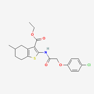 molecular formula C20H22ClNO4S B2567431 ETHYL 2-[2-(4-CHLOROPHENOXY)ACETAMIDO]-5-METHYL-4,5,6,7-TETRAHYDRO-1-BENZOTHIOPHENE-3-CARBOXYLATE CAS No. 328037-97-4
