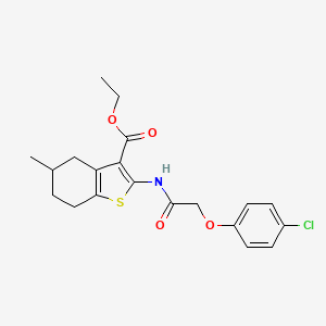 Ethyl 2-(2-(4-chlorophenoxy)acetamido)-5-methyl-4,5,6,7-tetrahydrobenzo[b]thiophene-3-carboxylate