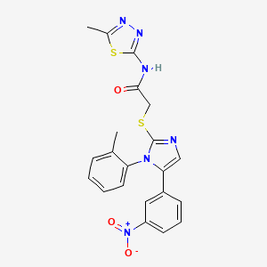 N-(5-methyl-1,3,4-thiadiazol-2-yl)-2-((5-(3-nitrophenyl)-1-(o-tolyl)-1H-imidazol-2-yl)thio)acetamide