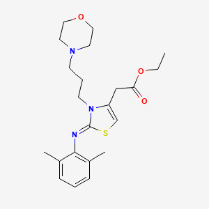 (Z)-ethyl 2-(2-((2,6-dimethylphenyl)imino)-3-(3-morpholinopropyl)-2,3-dihydrothiazol-4-yl)acetate