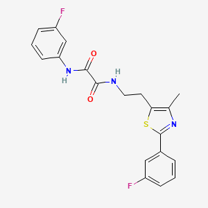 molecular formula C20H17F2N3O2S B2567452 N'-(3-fluorophenyl)-N-{2-[2-(3-fluorophenyl)-4-methyl-1,3-thiazol-5-yl]ethyl}ethanediamide CAS No. 895804-02-1