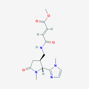 molecular formula C15H20N4O4 B2567463 Methyl (E)-4-[[(2R,3S)-1-methyl-2-(1-methylimidazol-2-yl)-5-oxopyrrolidin-3-yl]methylamino]-4-oxobut-2-enoate CAS No. 2411180-90-8