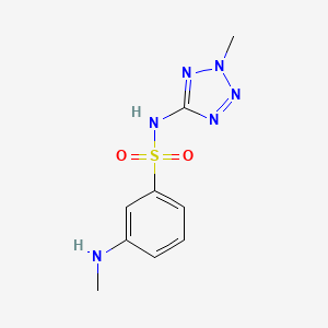 molecular formula C9H12N6O2S B2567464 N-(2-methyl-2H-1,2,3,4-tetrazol-5-yl)-3-(methylamino)benzene-1-sulfonamide CAS No. 1987472-11-6