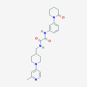 molecular formula C25H31N5O3 B2567465 N-{[1-(2-methylpyridin-4-yl)piperidin-4-yl]methyl}-N'-[3-(2-oxopiperidin-1-yl)phenyl]ethanediamide CAS No. 2034468-82-9